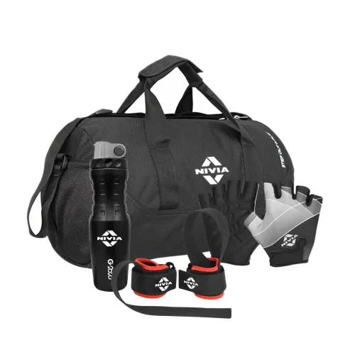 Image of Nivia Gym Combo (5183BK+710LBK+511+11044)