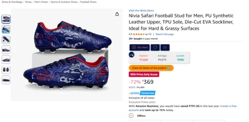 Image of Nivia Safari Football Stud Shoes