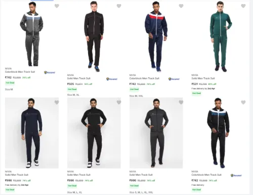 Image of NIVIA Solid Men Track Suit Flat 74% Discount