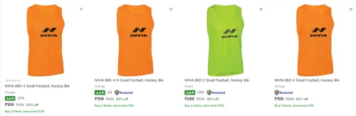Image of NIVIA 860 Football Hockey Bib starting @ ₹109