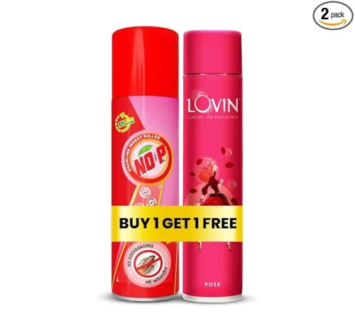 Image of NO-P Cockroach & Crawling Insect Killer Spray (Pack of 2) – 425ml + Free 125ml Rose Fragrance