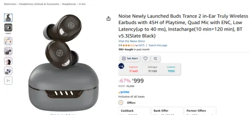 Image of Noise Newly Launched Buds Trance 2 in-Ear Truly Wireless Earbuds