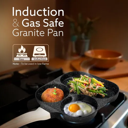 Image of AGARO Imperial Non Stick Granite Breakfast Frypan, 3 Section Grill Pan,