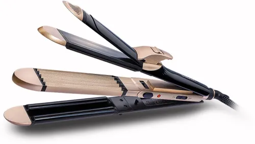 Image of NOVA 4 in 1 NHS 804 Hair Straightener (Black, Gold)