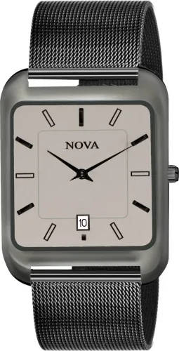 Image of NOVA Grey Date Rectangle Thin Chain Watch Analog Watch