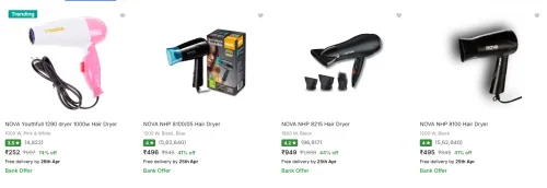 Image of Nova Hair Dryers starting @ ₹252 