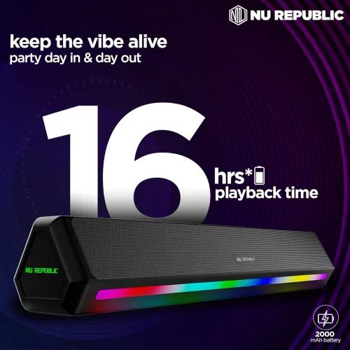 Image of Nu Republic Party Box 240 Bluetooth Soundbar with X-Bass Technology