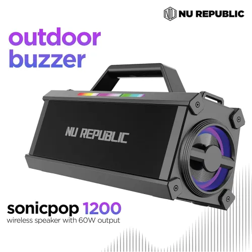 Image of Nu Republic Sonicpop 1200 with 60W Stereo Party Speaker