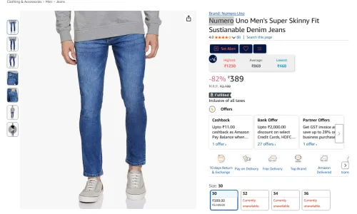 Image of Numero Men's Fit Sustianable Denim Jeans