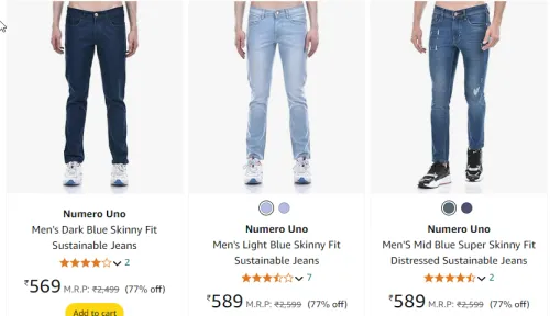Image of numero uno men's jeans up to 77% discount starting at ₹569