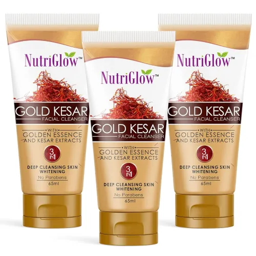 Image of NutriGlow Gold Kesar face wash 65 ml pack of 3
