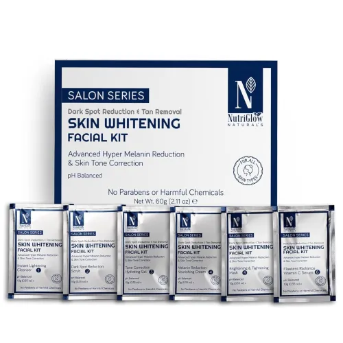 Image of NutriGlow NATURAL'S Salon Series Facial kit Helps in Hyper Pigmentation Reduction, All Skin Types (60gm)