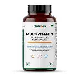 Nutrolis Multivitamin for Men with Probiotics & Ginseng – Boost Energy, Immunity, Digestion