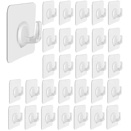 Image of NYALKARAN Transparent Double Sided Adhesive Wall Hooks