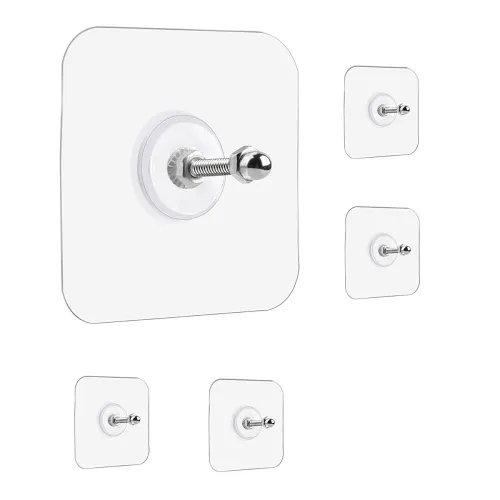 Image of NYALKARAN Transparent Double Sided Adhesive Wall Hooks