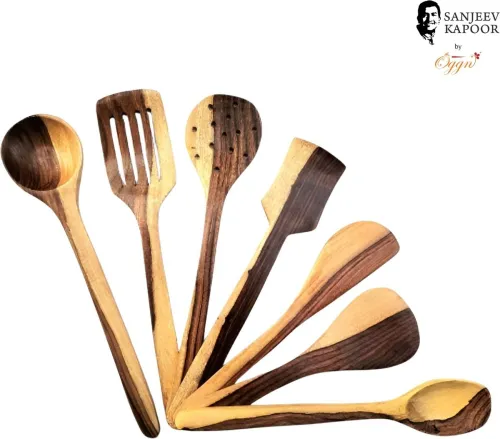 Image of OGGN SS7SREOG Wooden Spatula  (Pack of 7).