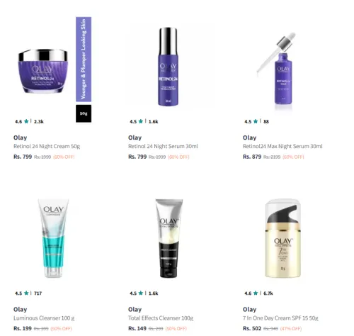 Image of Olay Beauty Products Up-to 70% Discount