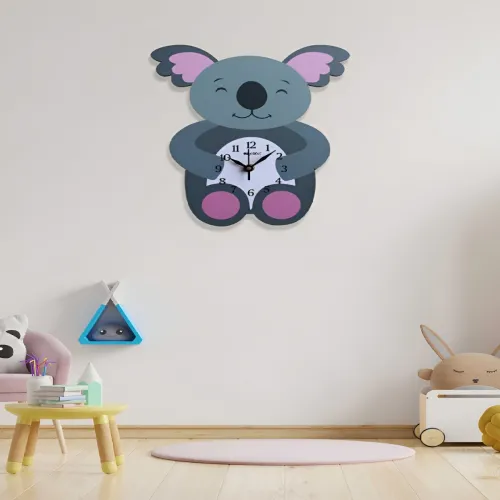 Image of Olive Tree Grey & Pink Wooden Wall Clock