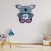 Olive Tree Grey & Pink Wooden Wall Clock