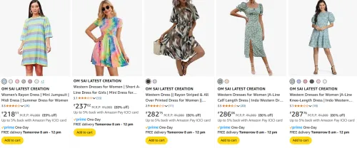 Image of OM SAI LATEST CREATION Women's Dresses at minmum 80% Discount