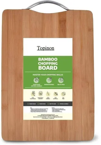 Image of ON GATE Large Natural Bamboo Wood Chopping Cutting Board for Kitchen Vegetables