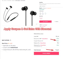 OnePlus Bullets Z2 With 12.4mm Drivers Neckband Earphones