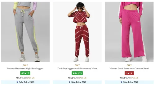 Image of ONLY Brand Women's Track Pants @ Up to 71% Discount