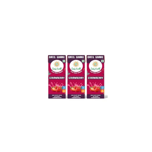 Image of Only Earth Oats Shake – Strawberry, Plant-Based, Lactose-Free (200ml, Pack of 3)