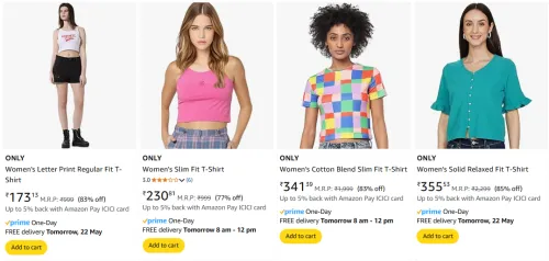 Image of ONLY Women's Tops at minimum 75% Discount