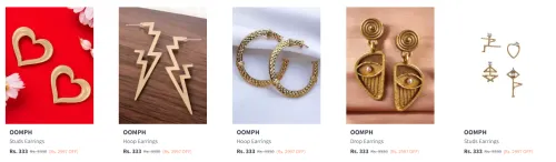 Image of OOMPH Earrings at minimum 90% Discount
