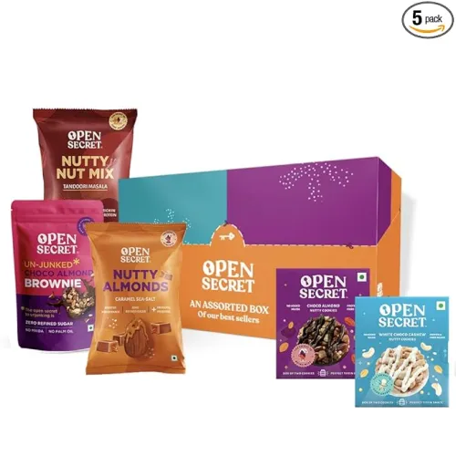 Image of Open Secret Mother's Day Combo (Dry Fruits, Cookies, Brownie * pack of 5)