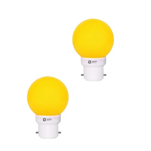 Image of Orient Deco Shine 0.5W LED Bulb (Yellow, Pack of 2)