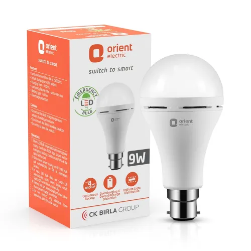 Image of Orient Electric 9W Inverter LED Bulb – Cool Day White, B22D Base