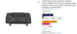 Orient Electric Heat Convector Compact Heater | 2000W