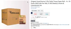 Origami Good Karma 3 Ply Toilet Tissue Paper Roll