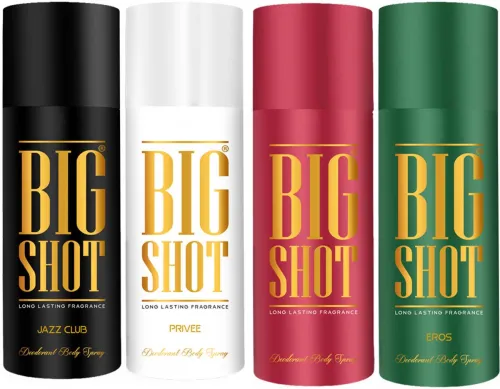 Image of OSCAR Big Shot Deodorant Jazz Club, Privee & Eros. (600 ml, Pack of 4).