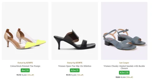 Image of OUTRYT BY AZORTE Colourblock Pointed-Toe Starting At ₹570