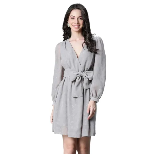 Image of Oxolloxo Women Print V-Neck Dress