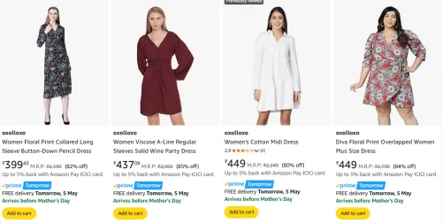 Image of Oxolloxo Women's Dresses at minimum 80% Discount