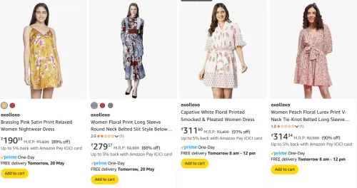 Image of Oxolloxo Women's Dresses at minimum 85% Discount