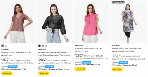 Image of Oxolloxo Women's Tops at minimum 80% Discount