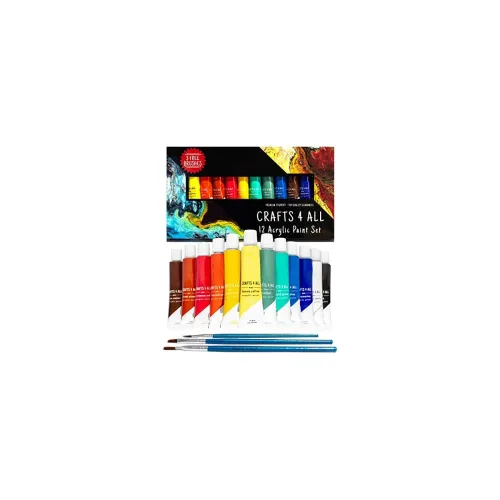 Image of Crafts 4 ALL Acrylic Paint Set for Kids and Adults 12 Pack of 12 mL