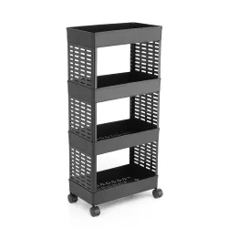PALAK 4-Tier Corner Kitchen Rack (Black)