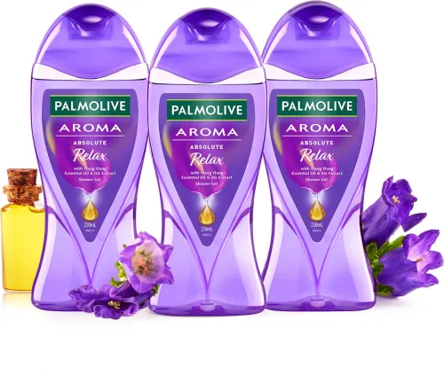 Image of PALMOLIVE Iris & Ylang Ylang Essential Oil Aroma Absolute Relax Body Wash Combo (3 x 250 ml)