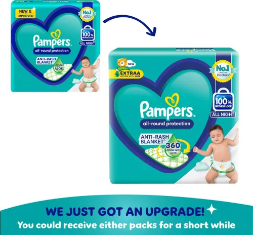 Image of Pampers All Round Protection Diaper Pants, Anti Rash Blanket, Lotion with Aloe