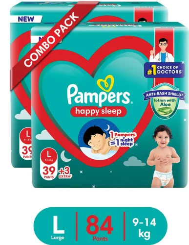 Image of Pampers Happy Skin Pants Combo of 2 Pack (84 Pieces)