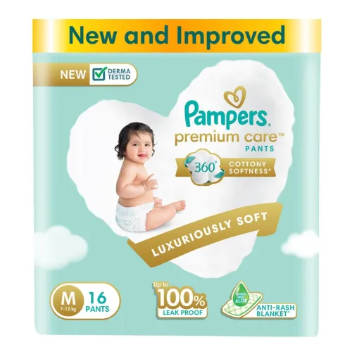 Image of Pampers Premium Care Pants, Medium size baby diapers 16count