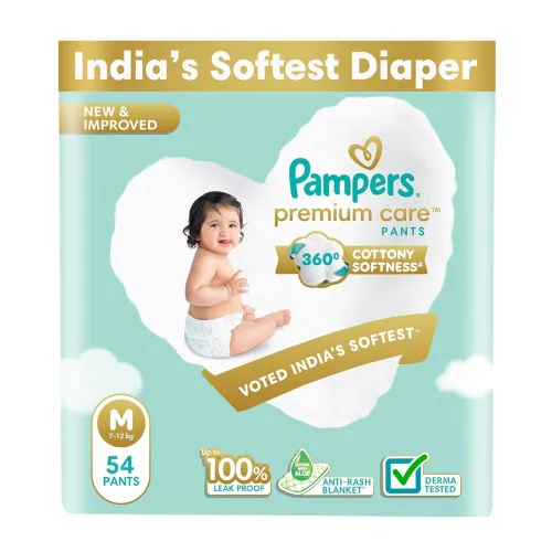Image of Pampers Premium Care Baby Diapers M-54