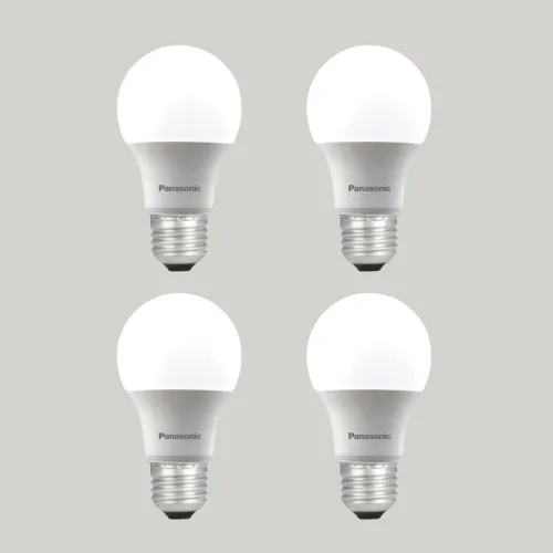 Image of Panasonic 9W LED Bulb, E27 Base, 6500K Cool White, 25000+ BH, Pack of 4
