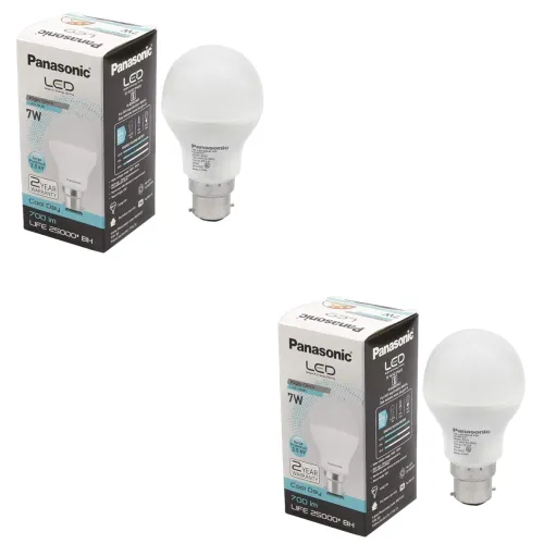Image of Panasonic Base B22 7-Watt LED Bulb (Pack of 2, Cool Day Light)